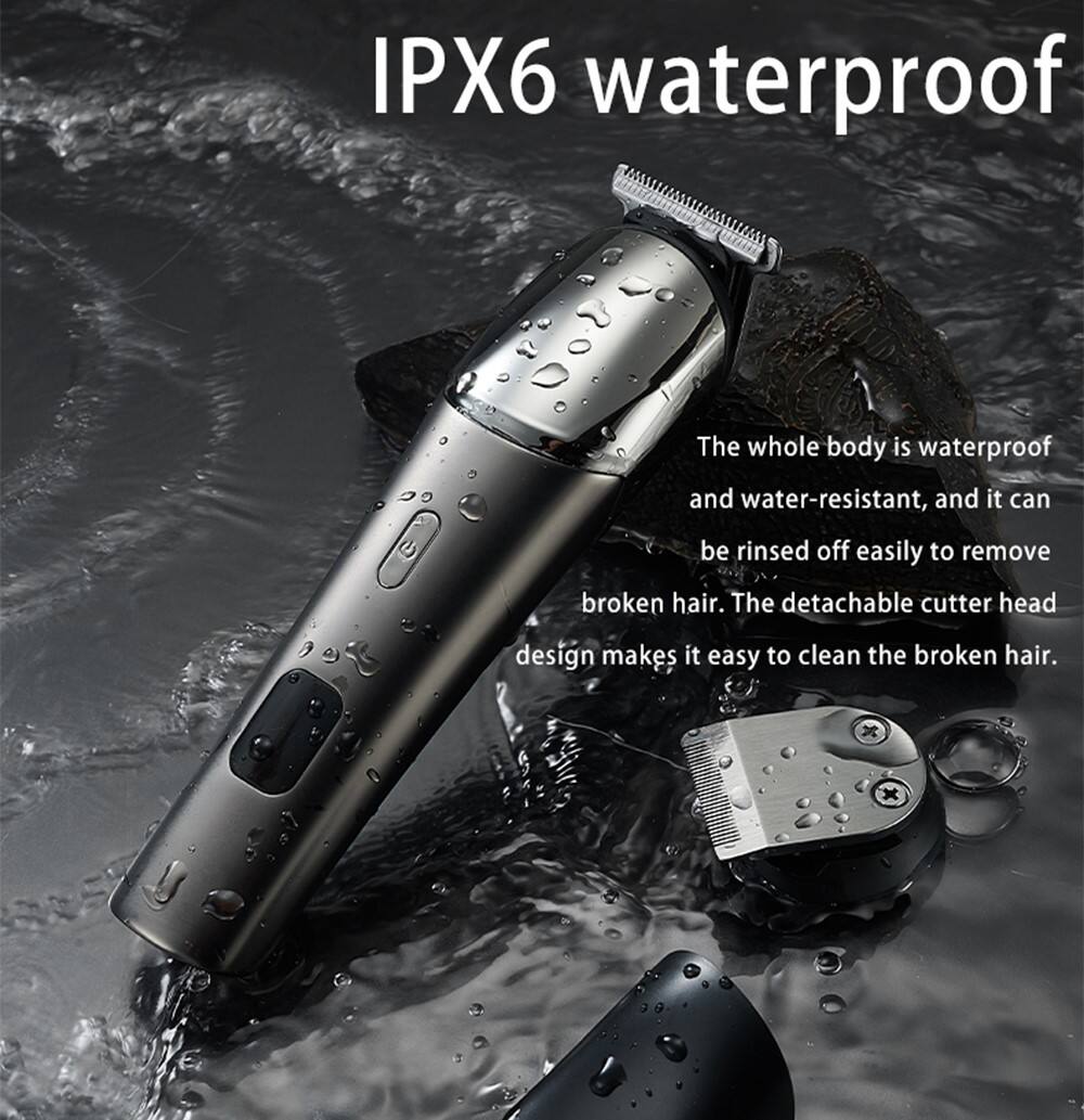 FK-9001 6-in-1 無線ヘアクリッパー セット：IPX6防水、CE／FCC／UKCA
